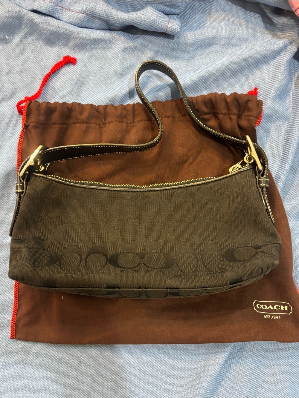 Vintage Coach Black Signature Canvas Soho Demi Shoulder Bag 6371